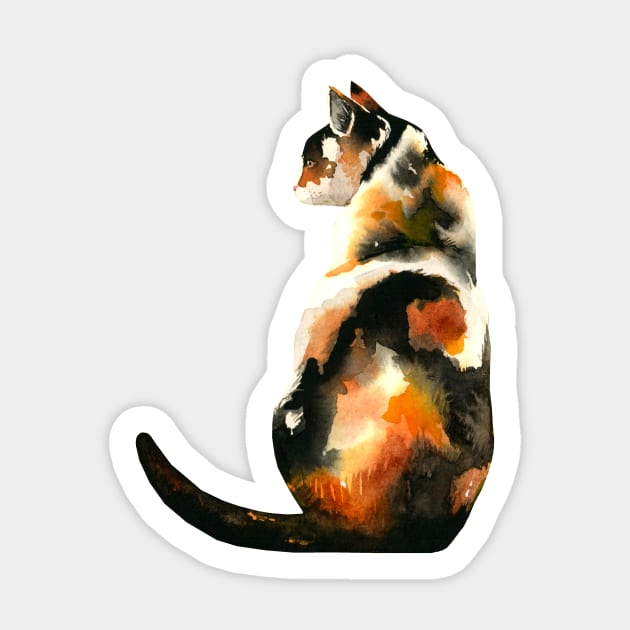 Calico in the Grass Sticker by JCPhillipps